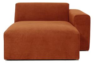 Narančasti baršunasti element za kauč Scandic Sting, desni kut