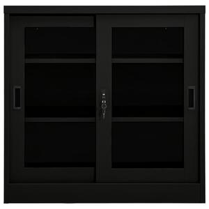 VidaXL Ormarić s kliznim vratima crni 90 x 40 x 90 cm čelični