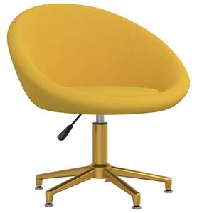 VidaXL Blagovaonska stolica žuta baršunasta