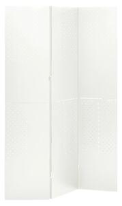 VidaXL Sobna pregrada s 3 panela bijela 120 x 180 cm čelična