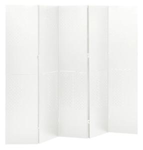 VidaXL Sobna pregrada s 5 panela bijela 200 x 180 cm čelična