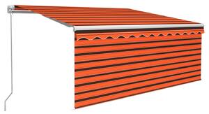 VidaXL Tenda na ručno uvlačenje s roletom 3 x 2,5 m narančasto-smeđa