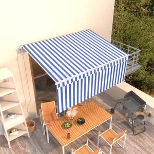 VidaXL Automatska tenda na uvlačenje s roletom 3 x 2,5 m plavo-bijela