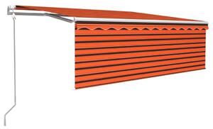 VidaXL Automatska tenda na uvlačenje s roletom 4x3 m narančasto-smeđa