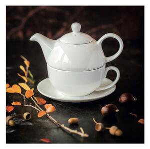 Bijeli porculanski čajnik s Maxwell & Williams Basic šalicom