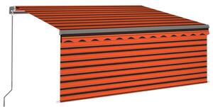 VidaXL Tenda na ručno uvlačenje s roletom 3 x 2,5 m narančasto-smeđa