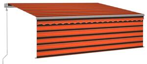 VidaXL Automatska tenda na uvlačenje s roletom 4,5x3m narančasto-smeđa
