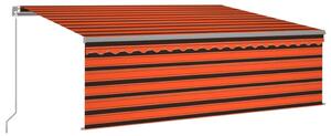 VidaXL Tenda na ručno uvlačenje s roletom 4 x 3 m narančasto-smeđa