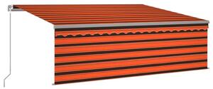 VidaXL Tenda na ručno uvlačenje s roletom 4,5 x 3 m narančasto-smeđa