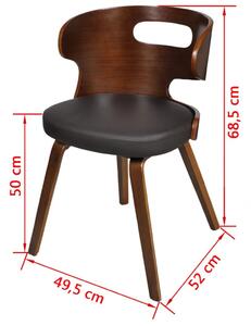 Blagovaonske stolice od drva i umjetne kože 4 kom smeđe