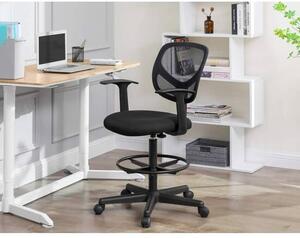 Ergonomska uredska stolica s naslonima za ruke, visina sjedala 55-75 cm, crna