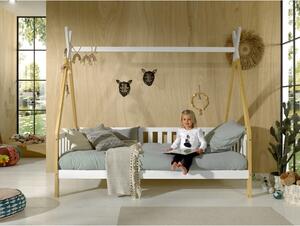 Bijeli dječji krevetić s ogradom Vipack Tipi, 90 x 200 cm