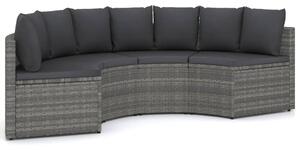 VidaXL 4-dijelni set vrtnih sofa od poliratana s jastucima sivi