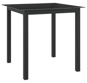 VidaXL Vrtni stol crni 80 x 80 x 74 cm od aluminija i stakla