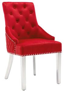 VidaXL Blagovaonska stolica crvena boja vina baršunasta