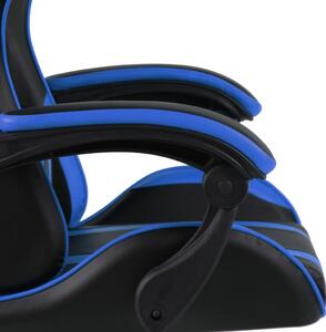 Igraća stolica od umjetne kože s osloncem za noge crno-plava