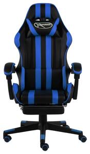 Igraća stolica od umjetne kože s osloncem za noge crno-plava