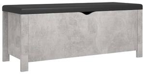 VidaXL Kutija za pohranu s jastukom boja betona 105x40x45 cm iverica