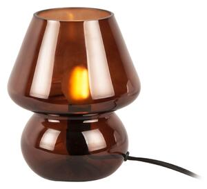 Tamnosmeđa staklena stolna lampa Leitmotiv Glass, visina 18 cm