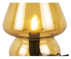 Stolna lampa od senf žute boje Leitmotiv Glass, visina 18 cm