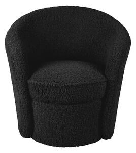 Crna fotelja od bouclé tkanine Cuddly – Leitmotiv