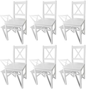 Blagovaonske stolice od borovine 6 kom bijele