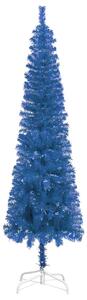 Usko božićno drvce s LED svjetlima i kuglicama 150 cm plavo