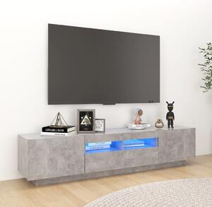 VidaXL TV ormarić s LED svjetlima siva boja betona 180 x 35 x 40 cm