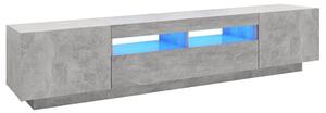 VidaXL TV ormarić s LED svjetlima siva boja betona 200 x 35 x 40 cm