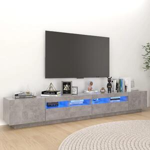 VidaXL TV ormarić s LED svjetlima siva boja betona 260 x 35 x 40 cm