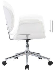 Okretna uredska stolica od umjetne kože bijela