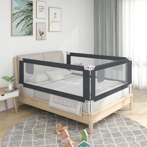 VidaXL Sigurnosna ogradica za dječji krevet tamnosiva 90x25 cm tkanina