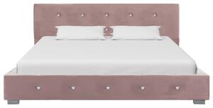 Krevet s madracem ružičasti baršunasti 120 x 200 cm