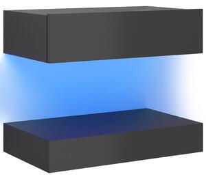VidaXL TV ormarić s LED svjetlima visoki sjaj sivi 60 x 35 cm