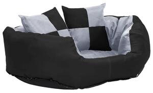 VidaXL Dvostrani perivi jastuk za pse sivo-crni 65 x 50 x 20 cm
