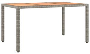 VidaXL Vrtni stol s drvenom pločom sivi od poliratana i drva bagrema