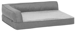 VidaXL Ergonomski madrac za pse 90 x 64 cm flis izgled platna sivi