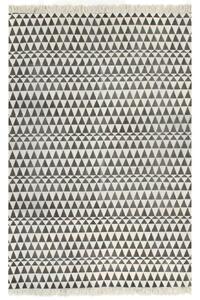VidaXL Ćilim od pamuka s uzorkom 160 x 230 cm crno-bijeli