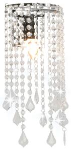 VidaXL Zidna svjetiljka s kristalnim perlama srebrna pravokutna E14