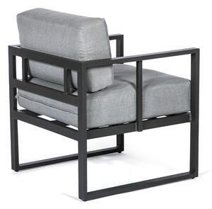 Set grafitno sivih vrtnih stolica Bellisima i crnog stola Loris, ø 35 cm