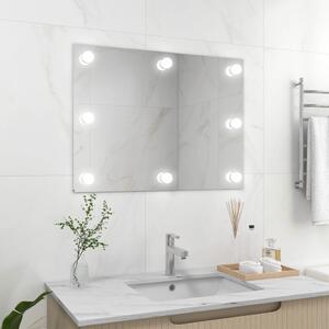 VidaXL Zidno ogledalo bez okvira s LED svjetlima pravokutno stakleno