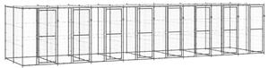 VidaXL Vanjski kavez za pse s krovom čelični 19,36 m²