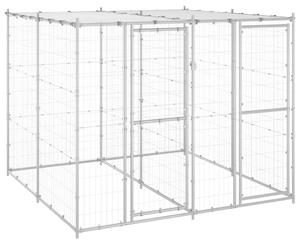 VidaXL Vanjski kavez za pse od pocinčanog čelika s krovom 4,84 m²