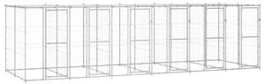 VidaXL Vanjski kavez za pse od pocinčanog čelika s krovom 14,52 m²