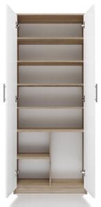 Odell MIX Oliv 2D polica za knjige, uredski ormarić, 74x180x35 cm, sonoma-bijela