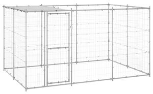 VidaXL Vanjski kavez za pse od pocinčanog čelika s krovom 7,26 m²