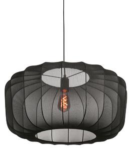 Japandi viseća svjetiljka crna s tekstilnom nijansom 60 cm - Sable