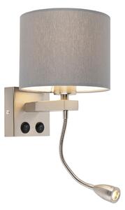 Moderna zidna svjetiljka čelik sive sjene - Brescia