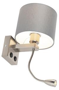 Moderna zidna svjetiljka čelik sive sjene - Brescia