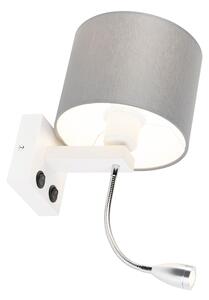 Moderna zidna svjetiljka bijela sa sivom sjenom - Brescia